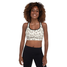 Load image into Gallery viewer, Beige Leopard Lux Padded Sports Bra
