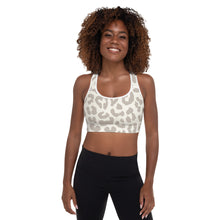 Load image into Gallery viewer, Beige Leopard Lux Padded Sports Bra

